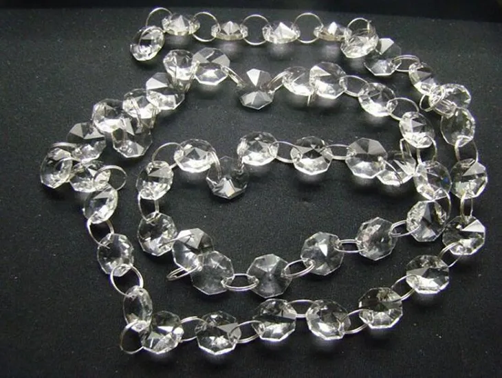 1M Crystal Clear Bead Strands na Garland żyrandol Rzemiosło Urodziny przyjęcia ślubne Centerpies Dekoracja DIY1787765