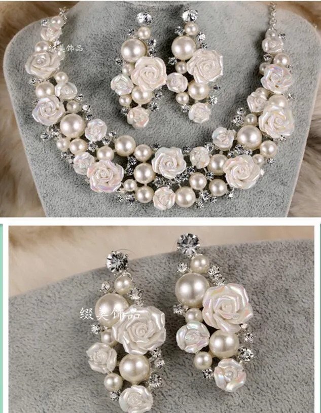 Luxueux pas cher strass diadème chapeaux couronne collier boucles d'oreilles ensembles pour mariage robes de soirée de mariée bijoux de mariée