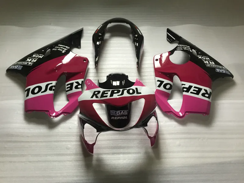 Injection motorcycle fairing kit for Honda CBR600 F4 1999 2000 pink black body fairings set CBR600F4 99 00