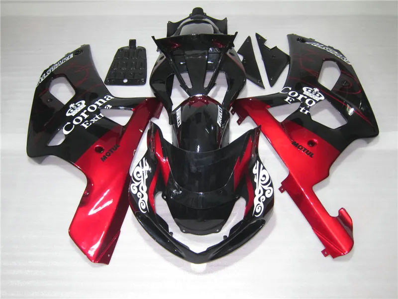 Free customize fairing kit for Suzuki GSXR1000 00 01 02 wine red black fairings set GSXR1000 2000 2001 2002 OT14