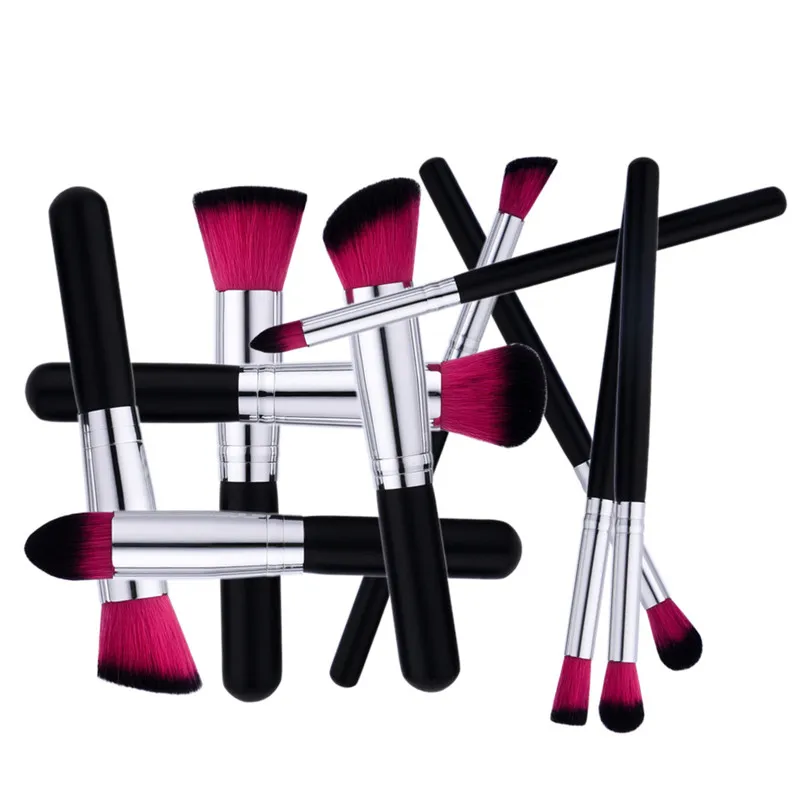 10pcs Mini Makeup Brushes Sets Professional Foundation BB Cream Face Powder Nylon Hair Kabuki Make up brush Kits Tools