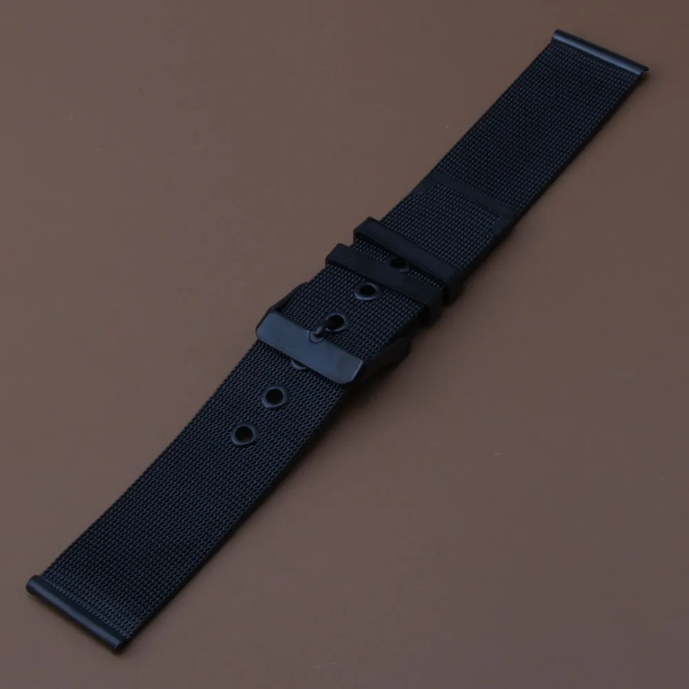 Nieuwe Gemeenschappelijke gebruikte ultradunne mesh band goud / zilver / zwart roestvrij staal Milanese armbanden 12 14 16 18 20 22mm voor DW CK horloges pin gesp