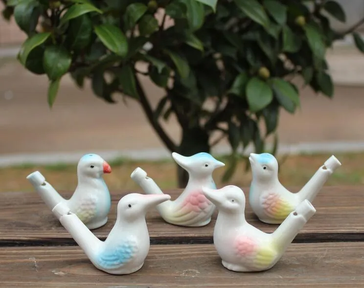 200 個新着水鳥笛粘土鳥セラミック釉鳥笛-孔雀鳥送料無料