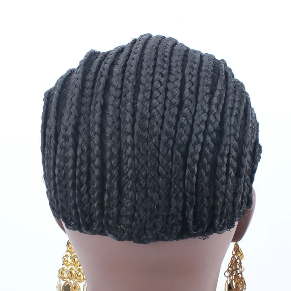 Black Crochet Wig Cornrows Cap For Make Wigs In Braided Wig Caps Crochet Caps for Making Wig Black Braided Caps