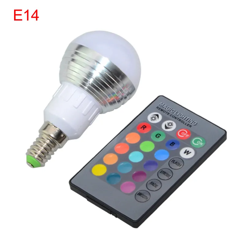 3W 5W 7W RGB Spot LED Ampoule Bubble boule E27 E14 AC85-265V Dimmable magique RVB vacances éclairage + télécommande