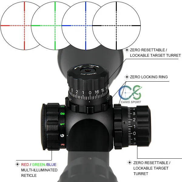 Canis latrans 3-9x32 Full Taille A.O. Plage d'estimation du fusil MIL-DOT pour la chasse à la chasse CL1-0174