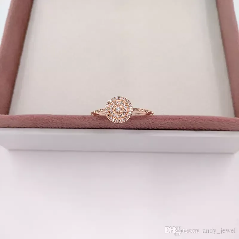 Rose Gold Radiant Pierścienie Oryginalne srebrne dopasowanie do stylu biżuterii 180986cz H8ale H81898