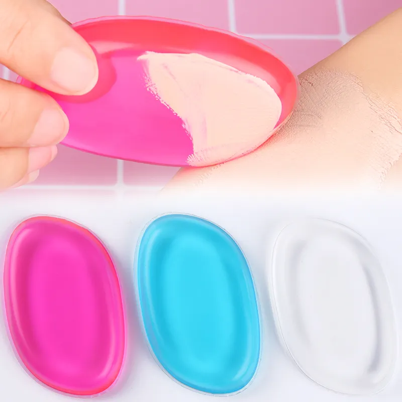 Groothandel 10 stks Jelly Silisponge Bladerdeeg Siliconen Gel Spons voor Face Foundation BB Cream Cosmetic Makeup Tool