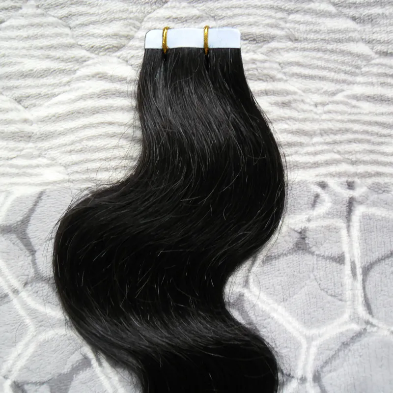 Natural Color 100% Human Remy Tape In Hair Extensions body wave 50g Virgin Remy Hair Skin Wefts US Tape Seamless Hair