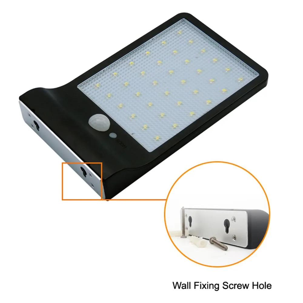 محسس حركة PIR LED Wall lamp الطاقة الشمسية في الهواء الطلق ضوء ليلي في الهواء الطلق لباب حديقة الشارع ساحة المسار سياج Patio الأمن أضواء شمسية