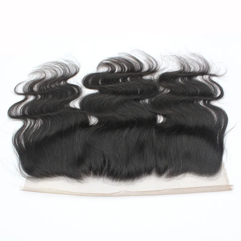 7a Virgin Body Wave Lace Frontal Closure Human Hair Brazylijskie Koronki Fronts 13 * 4 1B Środkowej części Peruwiańskie Koronki Frontals Włosy 8 