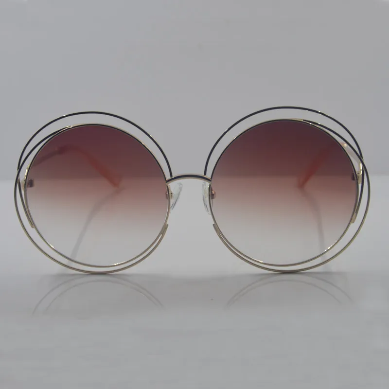 Nuovi occhiali da sole con montatura grande Occhiali da sole con lenti rotonde di marca occhiali da sole femminili con scatola Wanda114s