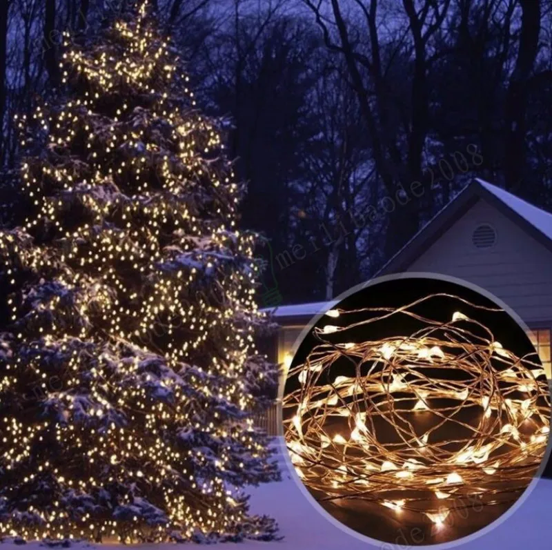 Nieuwe 33ft 100 LED Solar Powered Copper Wire String Light Starry String Light Ambiance Lighting Solar Christmas Light Party Wedding LED Myy