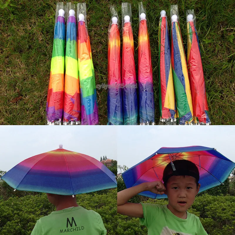 Adult Children Outdoor Foldable Sun Umbrella Hat Golf Fishing Camping Shade Beach Headwear Cap Head Hats ZJ-U01