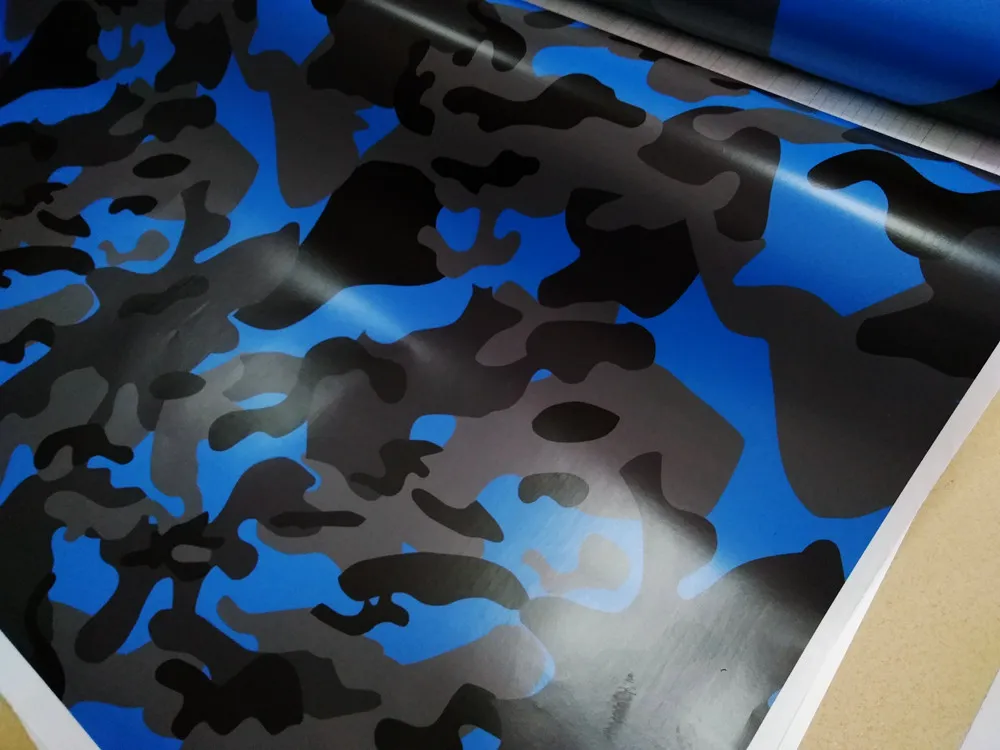 Arctic Blue Snow Camo Car Wrap Vinyl With Air Release Gloss Matt Camouflage covering Truck boat graphics self adhesive 1 52X30M 310S