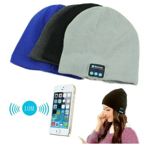 Casquette Bluetooth Casquette Musique Beanie Bluetooth V4.1 Stéréo sans fil écouteurs Haut-parleur Microphone Mains Libres Pour IPhone 7 Samsung Galaxy S7 Chapeau Musique