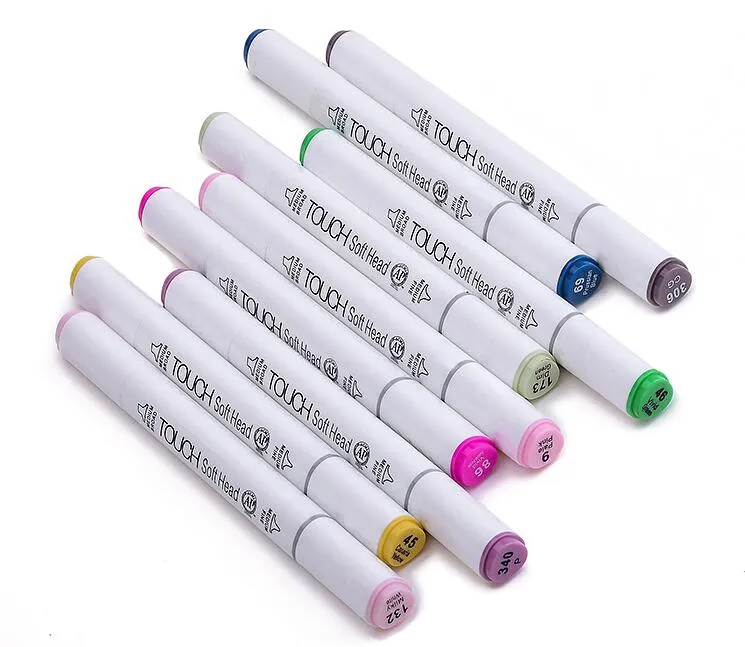 Toucheven arte marcador caneta dupla cabeça marca conjunto 218 cores caneta marca álcool óleo animação design pintura esboço marcadores 8240845