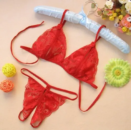 Set di lingerie sexy da donna in pizzo trasparente sexy perizoma e perizoma intimo T-pantaloni + reggiseno Lingerie Panty Opcion Regia DHL Prezzo di fabbrica