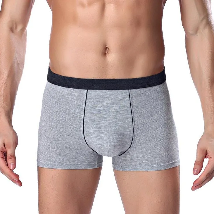 Newest arrival Solid color gray angle Underpants pants modal breathable men's underwear explosion models MU015 for men Underpant