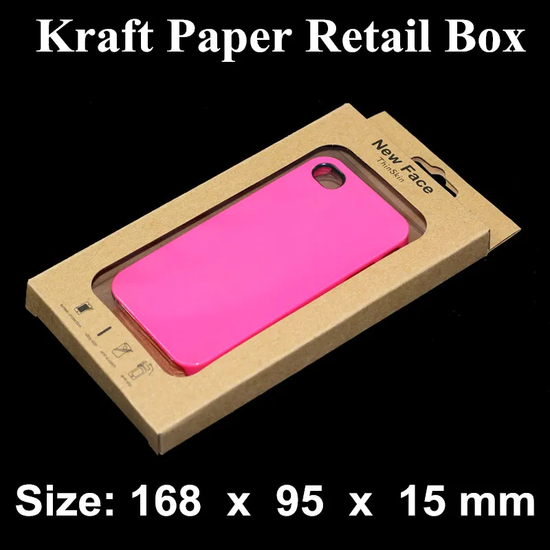 Goede kwaliteit Kraft Craft Paper Retail Packaging Box voor Samsung S5 S4 S3 I9300 N7100 iPhone 4 4S 5 5S 6 4.7 Inch Mobiele Telefoon Case Cover DHL