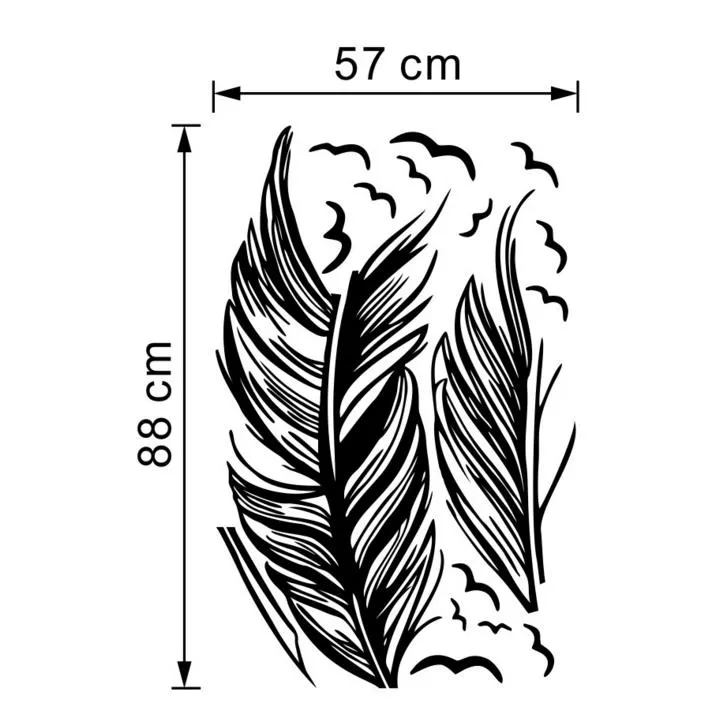 Birds Flying Feather Wall Stickers Removable Bedroom Home Decal Mural Art Decor Wedding Party Background Decorations 47"x71"