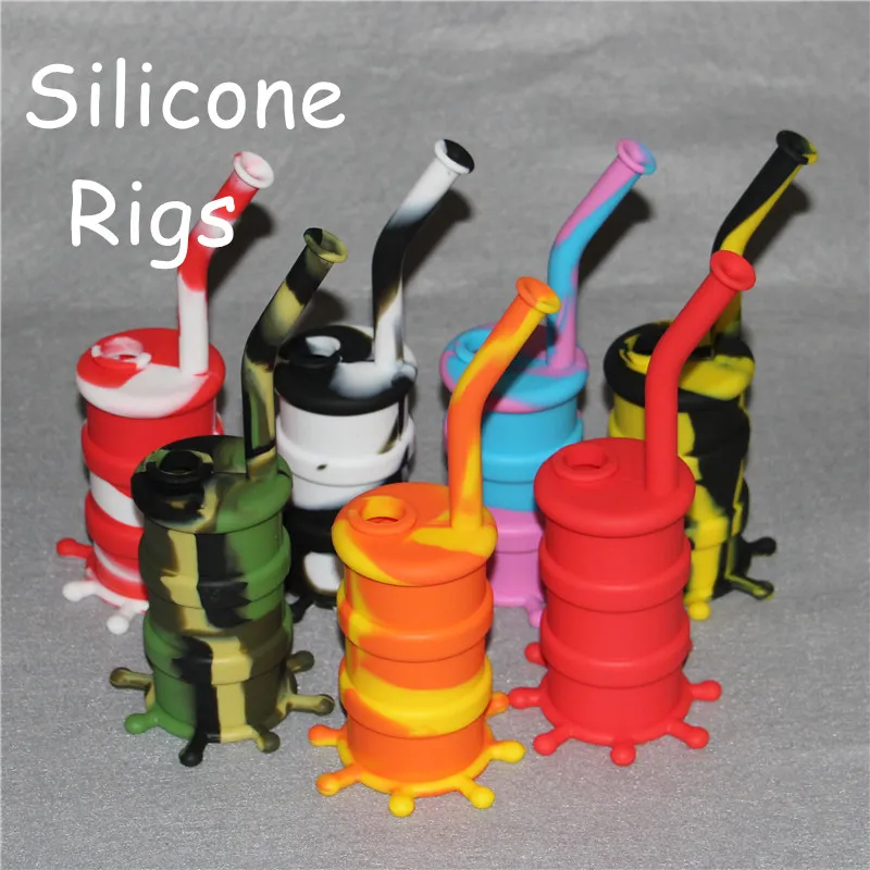 nouvelle arrivée mini silicone dab rig bangs en silicone conduites d'eau en silicone conduite d'eau en verre 10 couleurs au choix dhl gratuit