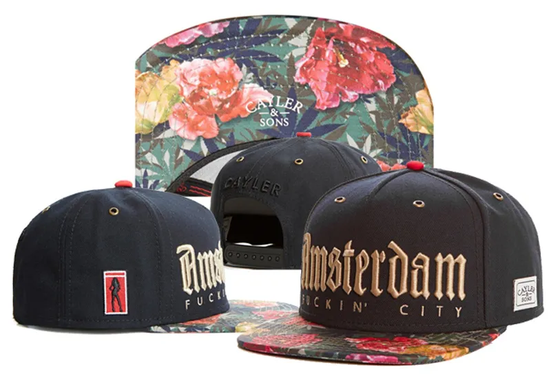 Fabrik hela avslappnad hiphop-snapbacks hatt blomma tryck rosblommor baseball mössor för kvinnor män gata dans hip-hop hattar273q