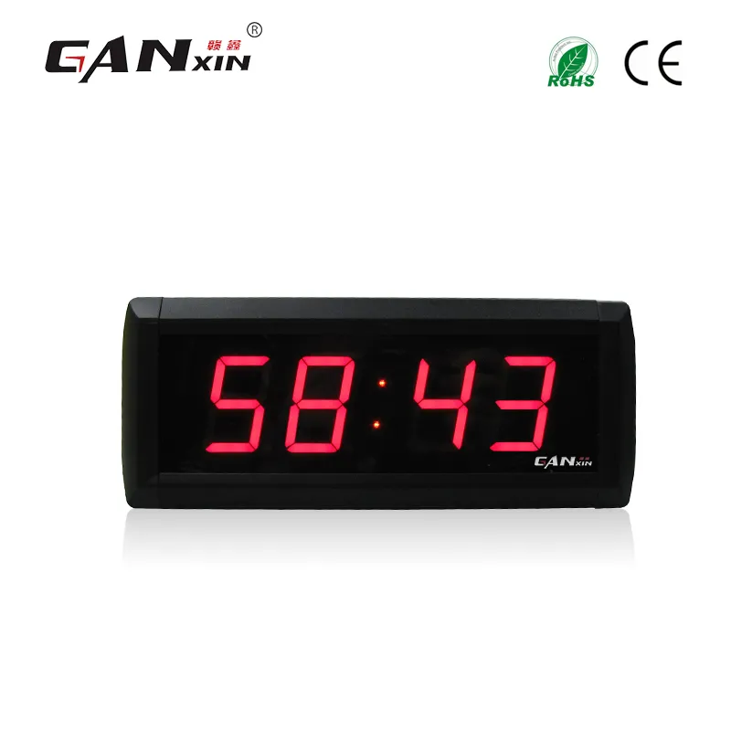 [Ganxin] 1.8インチLED表示壁時計モダンなデザインカウントダウンタイマー赤ウルトラ輝度ライトチューブUSB LEDクロック