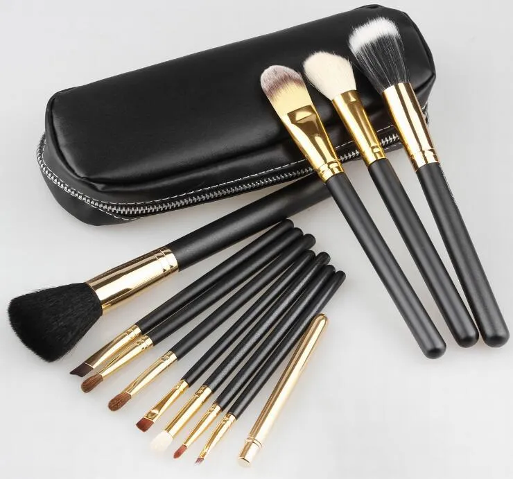 HOT Pennelli trucco 12 pezzi Set pennelli trucco professionale Kit oro