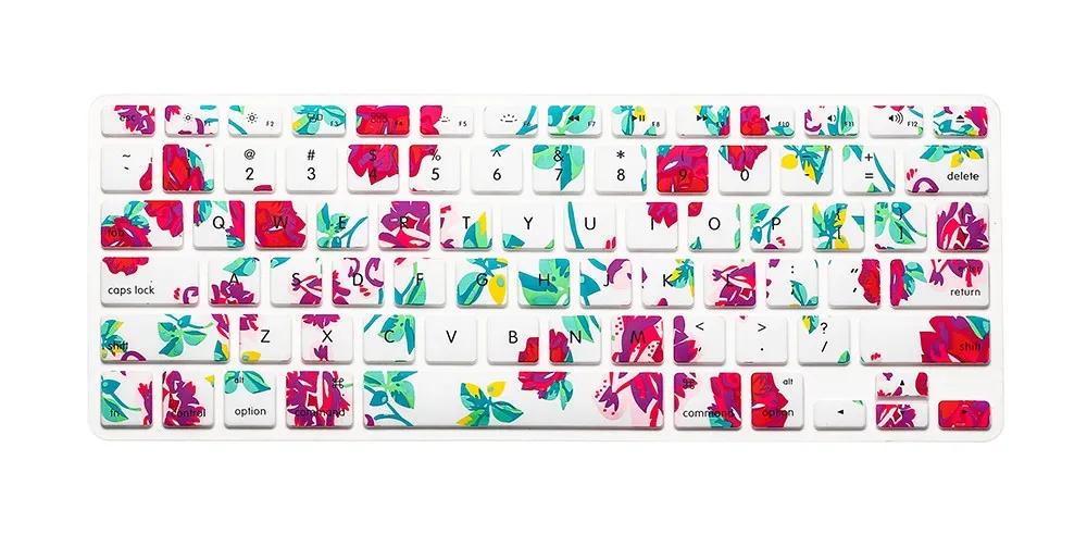 Silikon Blumen Aufkleber Regenbogen Tastatur Abdeckung Tastatur Haut Schutz für Apple Mac MacBook Pro 13 15 17 Air 13 Retina 13 US OEM