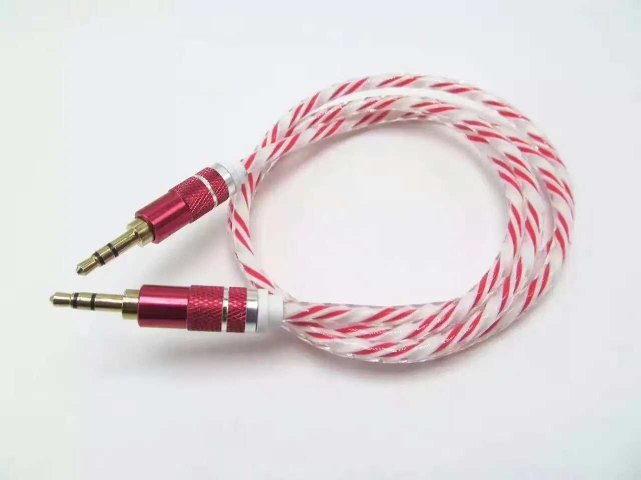 Rianbow Crystal Delicate Bold Aluminium Metalen Adapter Koord 3.5mm Stereo Audio Aux Cable 1M 3ft / .