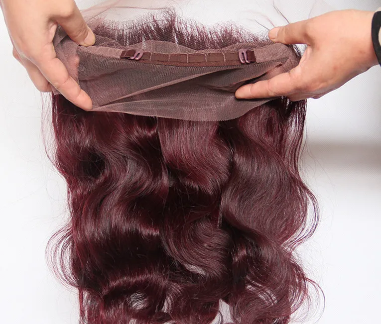 Root Dark Root Two Tone Ombre 360 Lace Frontal Close Body Wave T1B 27 99J Couleur blonde Peruvienne Vierge Pré-cueilleuse 3603492548