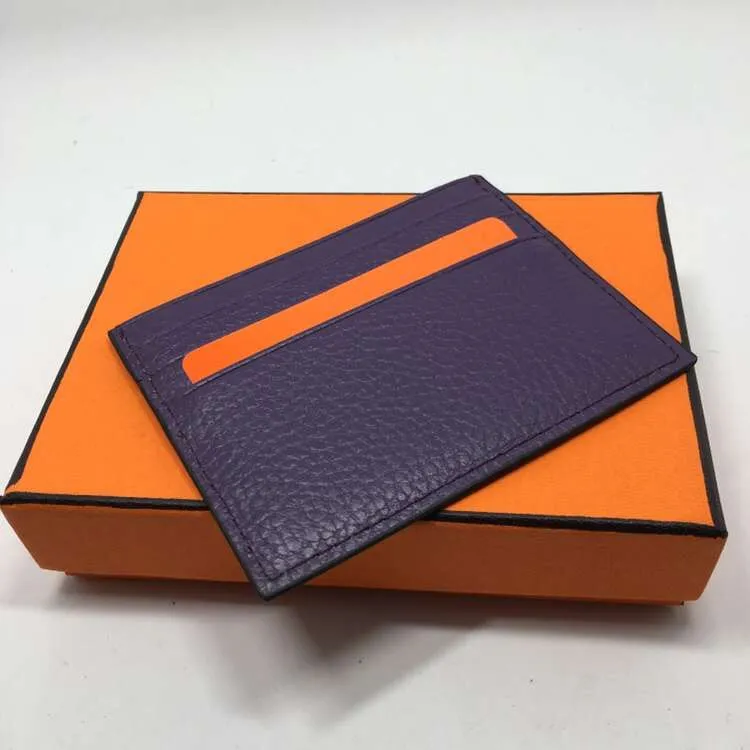 7 färger äkta läder kreditkortshållare Wallet Classic Brand Designer Thin ID Case Case Coin Purse 2018 Nya ankomst Fashion P2157