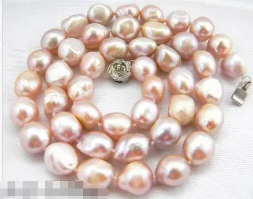 Collier de perles d'eau douce baroques de 10 mm avec lavande 18