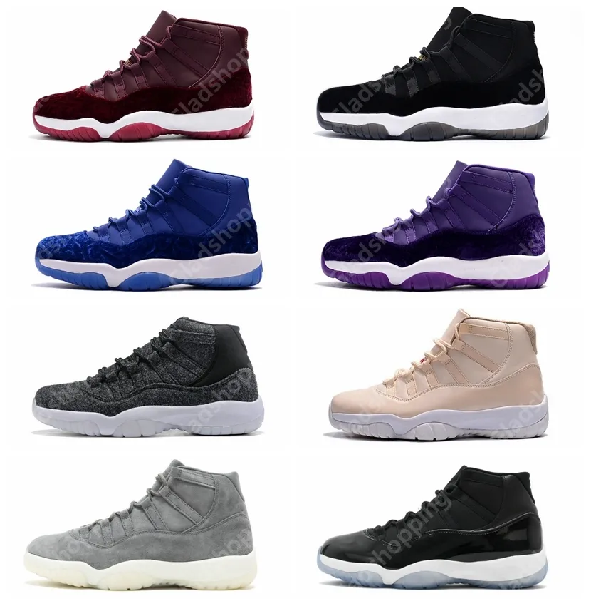 11 Samt Erbin Wolle Grau Wildleder Space Jams 72-10 Legende Blau Männer Frauen GS Sport Basketball Schuhe Sneakers 11s Leichtathletik Mit Box