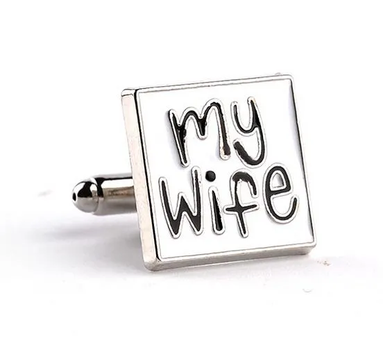 Letter Cufflinks Shirt Charm for Men I LOVE MY WIFE Mens Cuff Links Good Husband Fashion Jewelry Brand Trendy Accessories DHL