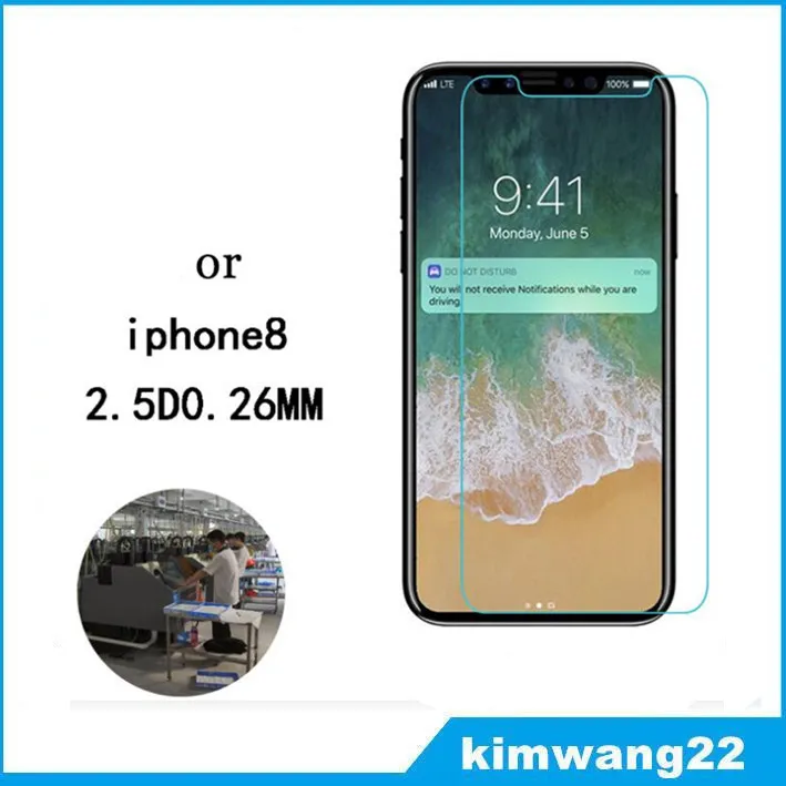 iPhone 8 için Ekran Koruyucu Temperli Cam iPhone8 Cep Telefonu Koruyucu Perakende Paketli 9H Sertlik Ekran Koruyucu