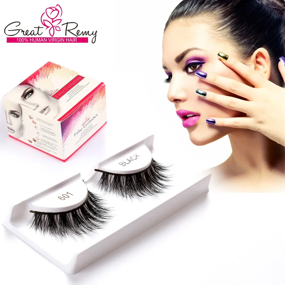 Greatremy Separate Package Hand-Made Eyelashes Lightweight and Comfortable Reusable Black and Brown Travel False Eyelashes