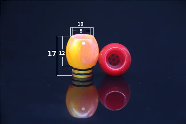 4 Styles Epoxy Harts Ball DRIPTIP 510 DRIP TIPS HESIN DRIP TIPS FÖR TFV8 TANK RDA ATOMIZER Färgglada breda borrstycken DHL