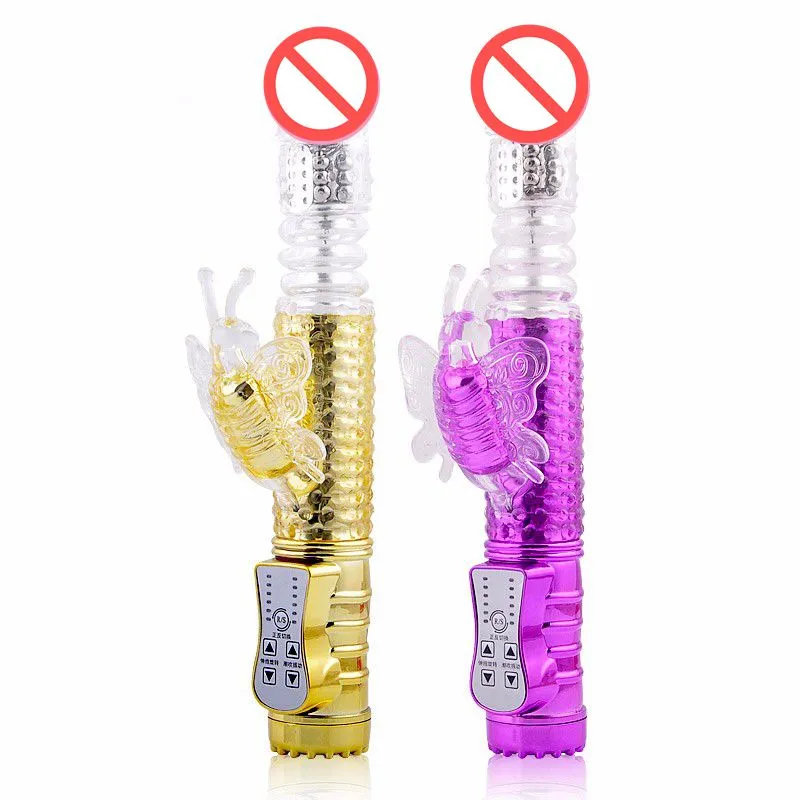 Female Masturbation vibrators 360 degrees rotating Rabbit Vibrator double massager women simulation penis Sex toys J1701