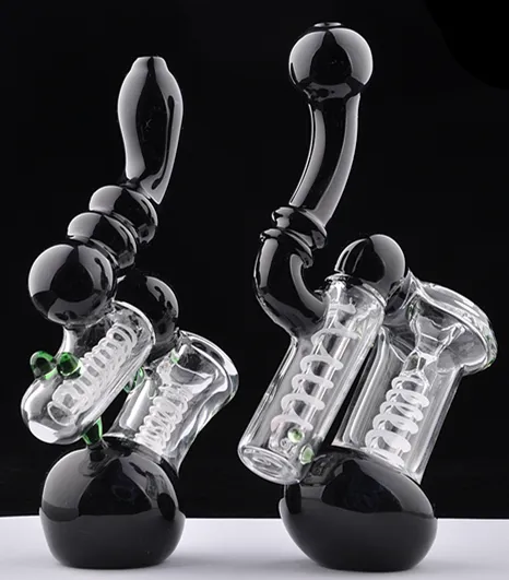 New In Stock Black glass pipe Hand Glass bubbler smoking pipe water Glass bong best quality