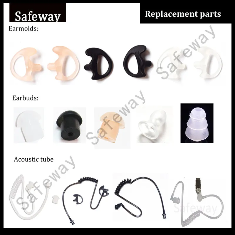 lot clear silicone eartip for motorolakenwood yeasu two way radio acoustic tube earphone 1737891