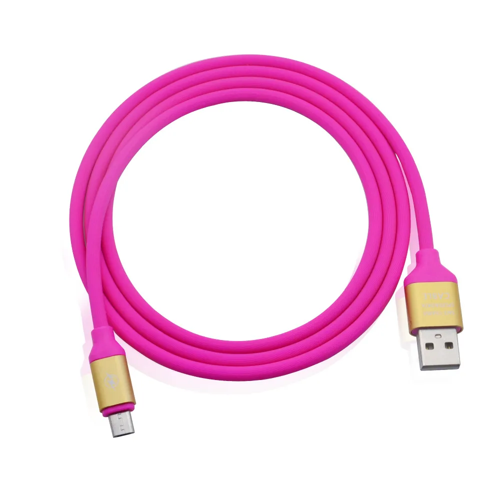 1M 2A VELOCITÀ di carica OD 4.0 Adattatore in metallo Morbido TPE elastico Micro USB Tipo C Cavo di sincronizzazione dati smartphone