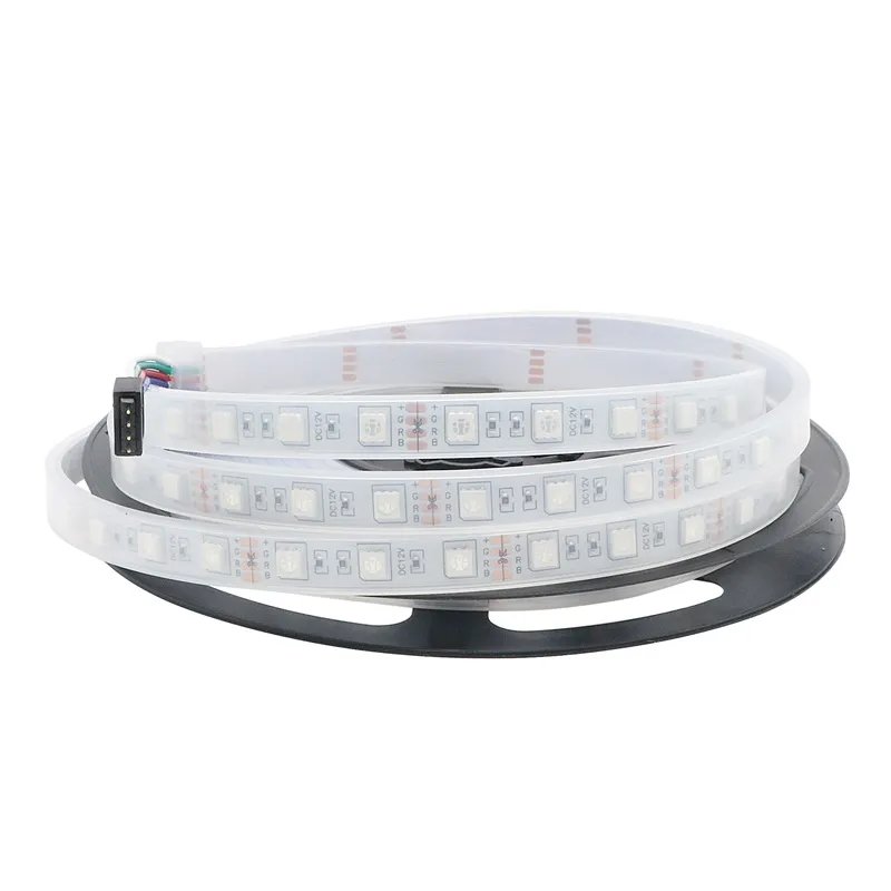 LED -remsa 5050 RGB DC 12V 60 LED/m högkvalitativt silikonrör LED -lampor Rems IP67 Vattentät utomhus Flexibel lampa