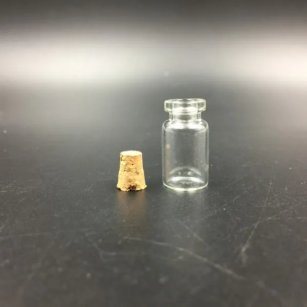 1ml Vials Clear Glass Bottles with Corks Miniature Glass Bottle with Cork Empty Sample Jars Small 13x24x6mmCute bottles Perfect for crafts