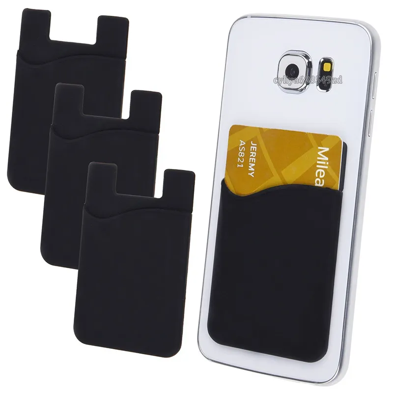 Ultradünnes, selbstklebendes Kreditkartenetui, Kartenset, Kartenhalter für Smartphones und Android-Handys, buntes Silikon