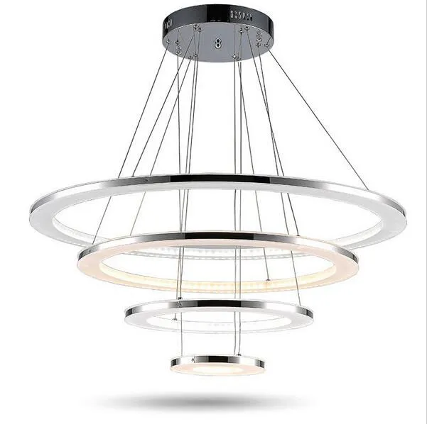 Lampadario moderno minimalista in acrilico con lampadario a sospensione ad anello luminoso Lampadari circolari per soggiorno Sala da pranzo Roon Illuminazione per interni