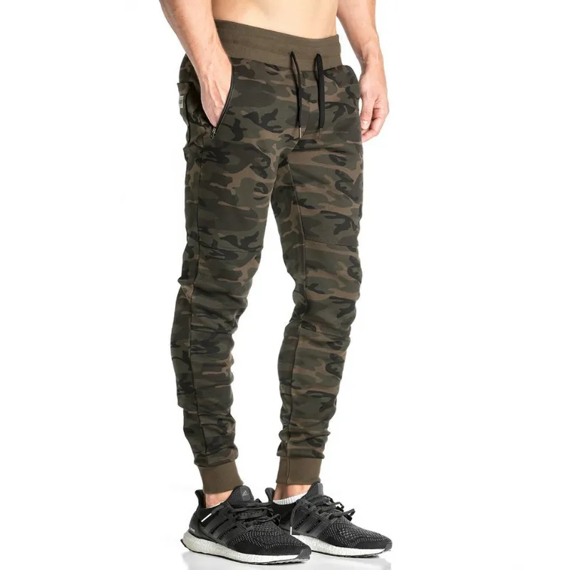 Wholesale-2016 Men Casual Pants Camouflage Fashion Print Drawstring Elastic Waist Pocket Trousers Brand Male Pants Tracksuit 50