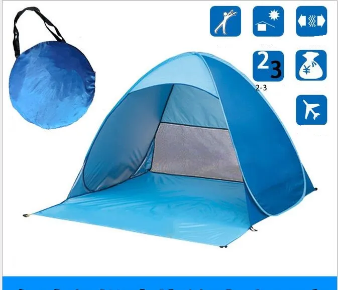 Förenklade enkla tält utomhus campingtillbehör för 23 personer UV -skyddstält för strandresor gräsmatta skydd färgglad 9228724