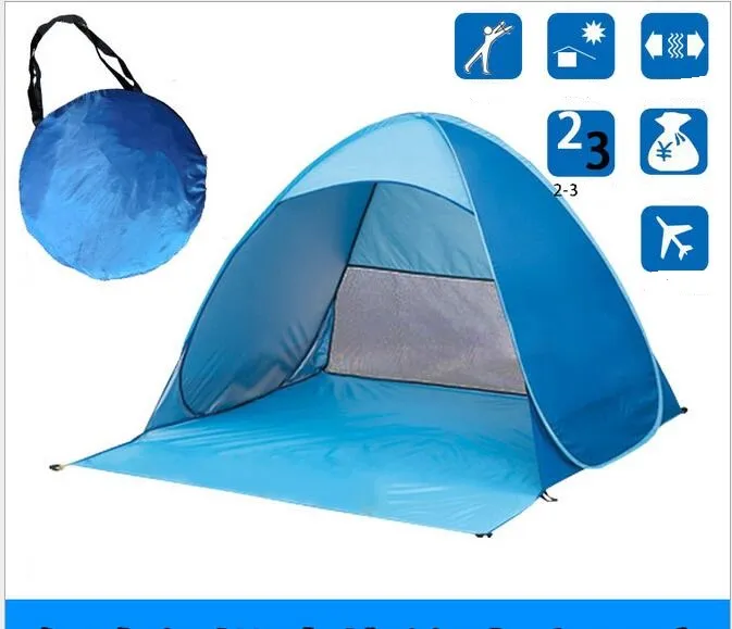 SimpleTents Barracas de transporte fácil, acessórios de acampamento ao ar livre para 23 pessoas, barraca de proteção UV para praia, viagem, gramado, abrigo colorido 8609465